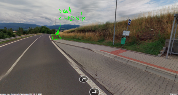 chodník mezi průmyslovou ulicí a Witte Ostrov